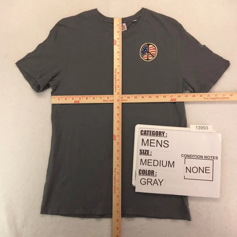 Junk Food Clothing Short Sleeve Crew Neck T Shirt Mens Size Medium M Gray